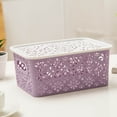 thumbnail image 2 of Rovga Stackable Storage Box Hollow Out Delicate Retro Pattern Storage Basket With Lid For Clothes Cosmetics Papers Toys, 2 of 4