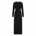 thumbnail image 6 of WRKEKC Womens Dresses Casual Solid Color Long Sleeve V-Neck Maxi Dress for Fall Winter Loose Fit Modest Style with Side Slits and Back Keyhole, 6 of 6