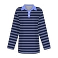 thumbnail image 5 of Tiqkatyck Womens Tops on Sale, Women's Lapel Neck Slim Fit Casual Fashion Top Long Sleeve Shirts for Women Polo Shirts for Women Dark Blue XL, 5 of 5