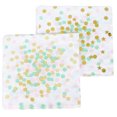 thumbnail image 2 of 20 servilletas de papel con estampado de estrellas y lunares, ideales para fiestas, bodas y cumpleaños (lunares dorados)., 2 of 5