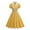 Yellow, variant on 1950s Vintage Audrey Hepburn Style Dresses for Women Short Sleeve Lapel V Neck Cocktail Swing Dresses