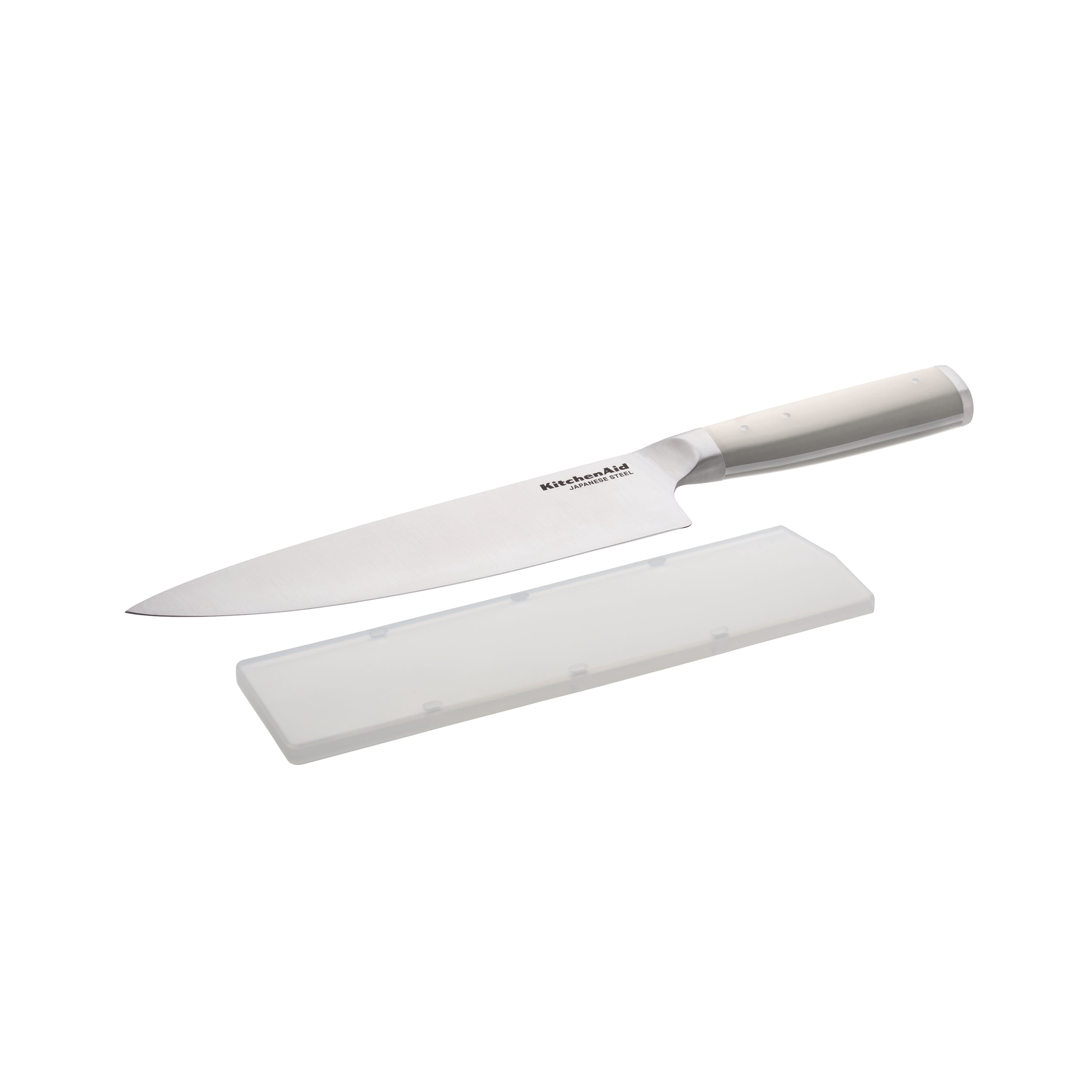 KitchenAid Gourmet Forged Chef Knife with Custom-Fit Blade Cover, 8-inch, Sharp Kitchen Knife, High-Carbon Japanese Stainless Steel Blade, Milkshake