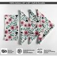 thumbnail image 4 of Vargottam Designer Cotton Canvas Napkins - Set of 12, 20-Inch, White Floral Print, Durable & Absorbent Cloth Napkins for Dining, Parties, and Home Decor - Machine Washable, 4 of 7