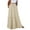 #005-Khaki, variant on Xyxonk Womens Elastic Long Skirt High Waist Tie Boho Vintage Floral Print Skirts Summer Trendy Pleated Long Skirts with Pockets Green M