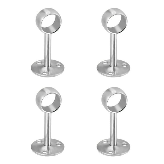 Uxcell 0.87" Pipe Dia 304 Stainless Steel Wardrobe Pipe Bracket, 4 Pack