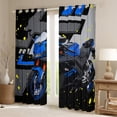 thumbnail image 2 of Erosebridal Motorcross Curtains Motorcycle Vehicle Curtains & Drapes Teens Extreme Sports Tie Dye Print Blackout Curtains 42''Wx63''L,Blue, 2 of 5