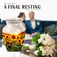 thumbnail image 4 of JAGASY Sunflower Urn for Siblings, White Small Keepsake Urns for Human Ashes, Sunset Sunflower Field Decorative Urns for Sister, Miniature Cremation Urn for Brother, (3 Inch), 4 of 7