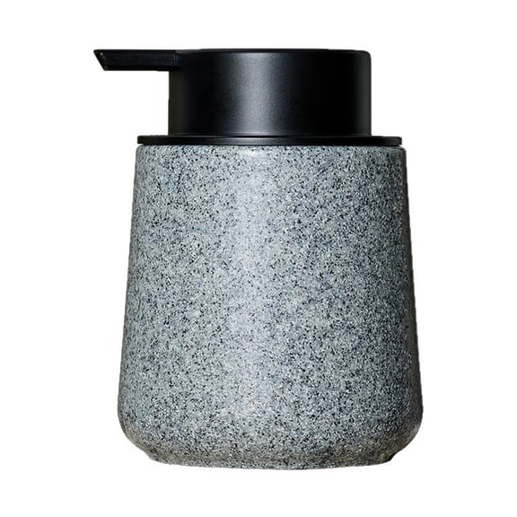 Liquid Soap Dispenser with Easy-to-Press Pump, 250ML Refillable Hand Soap Dispenser with Extended Spout for Bathroom Kitchen Dish Lotion, Modern Stone Texture (Marble pattern - dark gray)