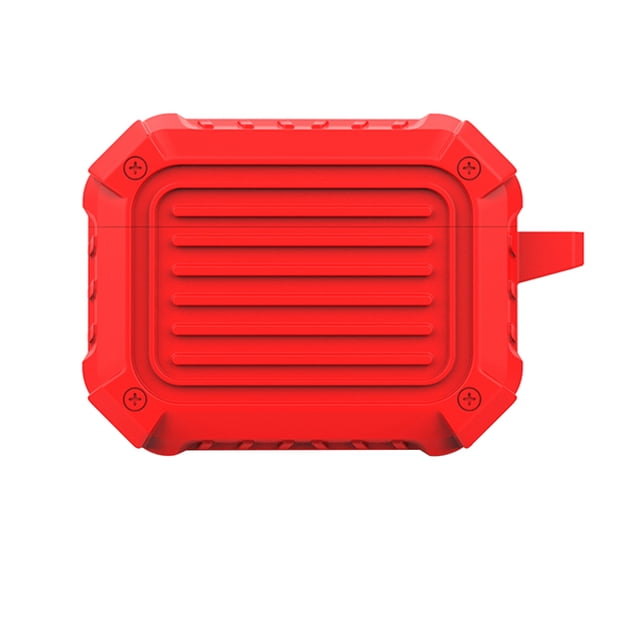 VONKY Earphone Silicone Case Cover Anti-shock Wireless Headphone Charging Case Shell Replacement for AirPods 3, Red