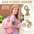 thumbnail image 3 of Llavero de Cereza Uxcell para Mujeres, Encanto de Bolsa, Accesorios Lindos de Cereza con Anillo y Clip Rosa-Dorado, 3 of 7