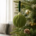 thumbnail image 3 of Christmas Tree Ornaments,Christmas Decorations,Velvet Flocked Christmas Tree Ornaments,Shatterproof Plastic Hanging Balls Luxury Xmas Decor for Home Porch Party(Green-C 3.15*3.15*3.15in), 3 of 5
