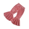 thumbnail image 1 of LA HIEBLA Girls Velvet Bell-Bottoms Long Flared Trousers Elastic Waist for Kids, 1 of 6