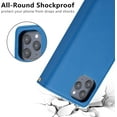 thumbnail image 3 of Case for iPhone 13 6.1 inch, Glossy PU Leather 9 Card Slots Magnetic Closure Detachable Wrist Strap Zipper Wallet Shockproof Removable Back Cover Case - Blue, 3 of 16