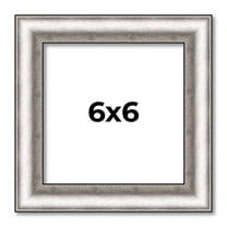6x6 Frame Silver Real Wood Picture Frame Width 1.25 Inches | Interior Frame Depth 0.5 Inches |