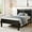 Black Oak, variant on Amolife Twin Size Bed Frame, Heavy Duty Metal Platform Bed with Wooden Headboard & Footboard, No Box Spring Needed, Black Oak