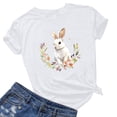 thumbnail image 3 of Pantalones Cortos para las Mujeres Sexy Pascua Moda Impresión Cuello Redondo Tee, Poliéster Ligero Casual Top para Primavera Verano Diario, Blusa de Suéter, 3 of 4