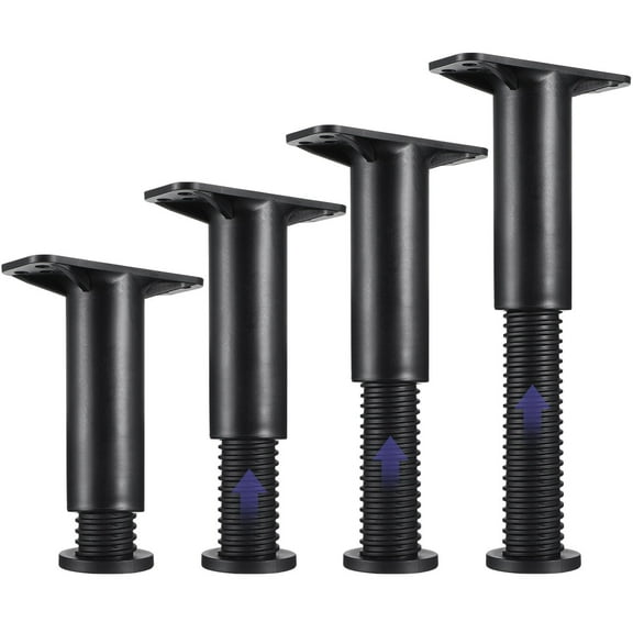 BESTOYARD Legs For Furniture Black 4Pcs 5.1-10.6in Adjustable