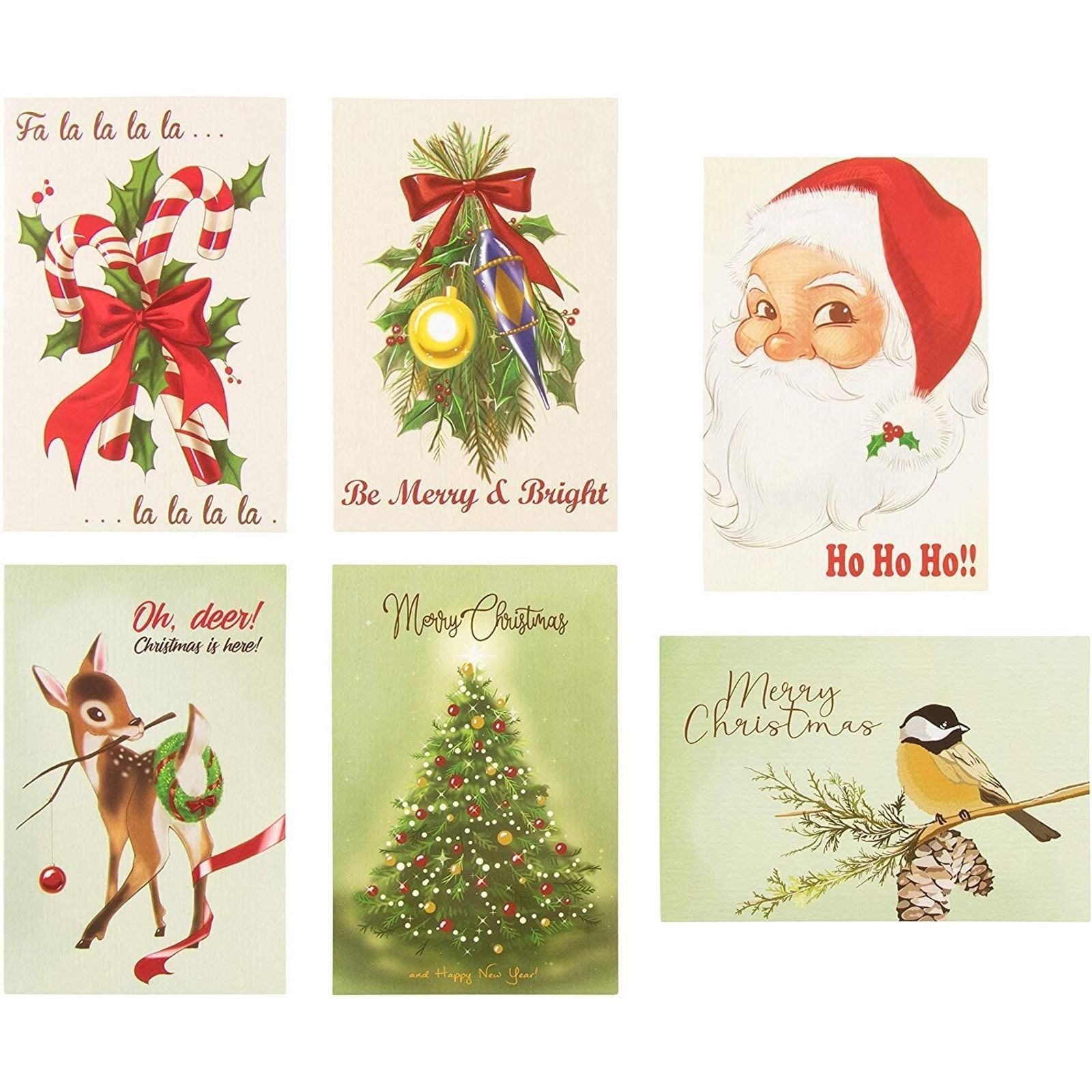 4 Designs, 12 Cards and Envelopes Hallmark Boxed Christmas Cards Vintage Santa Claus 