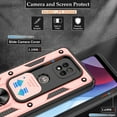 thumbnail image 3 of Moto G Power 2021 Case, with HD Screen Protector (Not Fit 2020/2022), Heavy Duty Shockproof Phone Cover with Magnetic Kickstand Ring for Motorola Moto G Power 2021, Rose Gold, 3 of 15