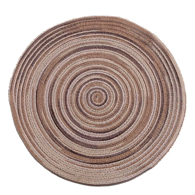 CAROOTU Tapis de Table à Manger Rond en Coton Résistant à la Chaleur pour la Maison Protège la Table des Brûlures