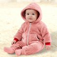 thumbnail image 4 of Mercatoo Baby Boys Girls Thick Fleece Jumpsuit Hooded Fuzzy Long Sleeve Plush Lightweight 𝗥omper Winter Cozy Warm Clothes, 4 of 4