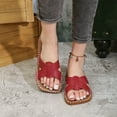 thumbnail image 3 of THDHVS Comfortable Sandals for Women,Women's Fashion and Casual Summer Solid Color Open Toe Beach Slippers Red, 3 of 5