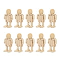 thumbnail image 2 of 10PCS Wood Figures, Craft Ornament, Unfinished Wooden Robot Desk Toy Office For Home, 2 of 8