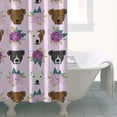 thumbnail image 4 of Cute Pitbull Terriers Dog and Flower Shower Curtain 36"x72" ,Bathroom Decorative Shower Curtains Set with 12 Hooks,Modern Waterproof Washable Shower Curtain, 4 of 6