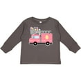 thumbnail image 3 of Inktastic Easter Fire Truck Egg Hunt Bunny Boys or Girls Long Sleeve Toddler T-Shirt, 3 of 5