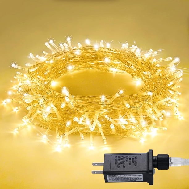 Luces navideñas JMEXSUSS, color blanco cálido, 33 m, 100 LED, interior/exterior