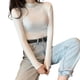 thumbnail image 1 of Suéter de para mujer, jersey básico, medio cuello alto, ropa informal ajustada blanco jinwen Suéter de punto de mujer, 1 of 8
