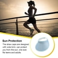 thumbnail image 3 of Amaiiu Sun Hats Protection Clip-On Caps Linen Visor Adjustable Big Eaves Empty Top Solid Color Sports Gift Travel Trip Beach light blue, 3 of 7