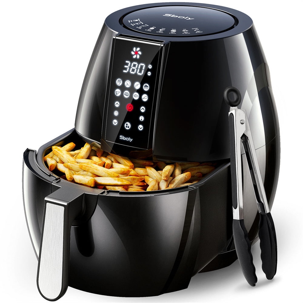 LED Digital Touchscreen YEDI Total Package Air Fryer 3.7Qt Electric Hot Air Fryers Oven Oilless Cooker 1700W 2-Year Warranty Smart Presets 100 Recipes & Deluxe Accessory Kit Nonstick FDA & PFOA Free Basket ETL/UL Listed 
