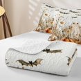 thumbnail image 4 of Erosebridal Boho Ghost Twin Quilt Set, Hippie Wildflower Twin Coverlet Set for Boys Girls, Cream Orange, 2pcs 1 Bedspread and 1 Pillowcase, 4 of 7
