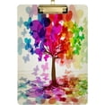 thumbnail image 1 of FMSHPON Butterfly Abstract Colorful Clipboard Hardboard Wood Nursing Clip Board and Pull for Standard A4 Letter 13x9 inches, 1 of 8