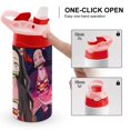 thumbnail image 4 of Kamado Nezuko Stainless Steel Water Bottle with Straw Children's Vacuum Insulated Mug Leak-Proof Water Cup, 4 of 8