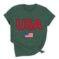 thumbnail image 4 of Womens American Flag Short Sleeve Shirts Independence Day Patriotic Casual Tops USA Flag Stars Stripes Blouse, 4 of 6