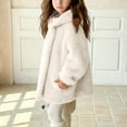 thumbnail image 5 of NAISIBABY Girls Faux Fur Coat, Hooded Fluffy Thermal Lined Double-Breasted Winter Fashion Warm Coat White 13T, 5 of 7
