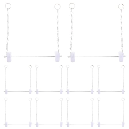 Raindrops  10 Pcs Adjustable Height Hanging Clothing Racks Clothes Display Chain Silver