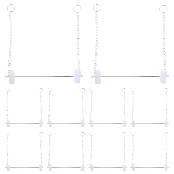 Raindrops  10 Pcs Adjustable Height Hanging Clothing Racks Clothes Display Chain Silver