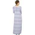 thumbnail image 2 of Sakkas Maha Soft Womens Short Sleeve Nightgown Sleep Dress Breathable No Bunch Up - Lilac-stripes - Medium, 2 of 5