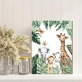 thumbnail image 2 of Cute Safari Animals Watercolor Wall Art Canvas Print， Suitable for Living Room， Bedroom， Nursery， Kids Room， Playroom Decoration, 2 of 8