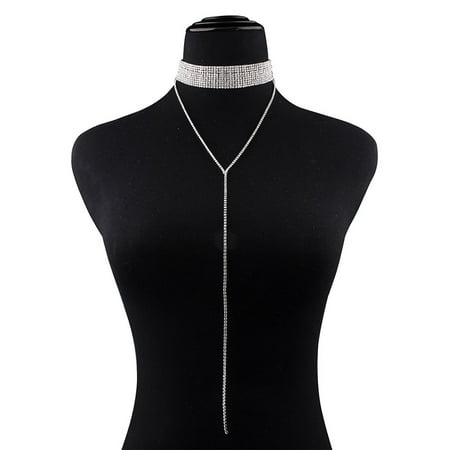 Gprince European Popular Multi Layer Full Rhinestone Sparkling Choker Collar Necklace Women Jewelry Silver
