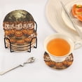 thumbnail image 5 of Halloween Kids and Pumpkin Lights Drink Coasters with Holder Absorbent Coaster for Coffee Table Room Decor 6 Pack, 5 of 7