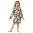 thumbnail image 6 of FORMRS Niños Bathrobe Unisex Hooded Robe Soft Plush Pajamas Sleepwear, Size 2-3T, Gray Floral Pattern, 6 of 7
