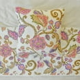 thumbnail image 3 of The HomeCentric King / Queen / Twin White & Pink Designer Queen 74"x18" Bed Runner WITHOUT Pillow Cover, Floral, Printed, Sequins, Beaded, Embroidery & Handmade Bed Scarf on Cotton fabric - Aster, 3 of 5