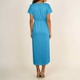 thumbnail image 4 of STETMN Women's Casual Dresses Wrap V Neck Maxi Dress Short Sleeve Side Slit A-line Sundress, 4 of 7