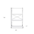 thumbnail image 3 of 42" White Metal Four Tier Etagere Bookcase, 3 of 7