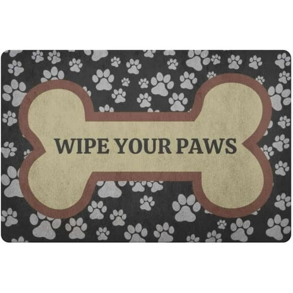 Wipe Your Paws Dog Bone Doormat Indoor and Outdoor Doormat Door Rug Easy to Clean Entry Rugs for Entryway Patio, High Traffic Areas Decoration Floor Front Door Mat, 24 x 16 Inch