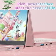 14 Rose Gold Laptop with 2.5K UHD (2560x1440) IPS Display, Celeron N95 CPU, DDR4 16G RAM, 512G SSD, Color Backlit KB, Fingerprint Reader,Thin and Portable, WIFI,